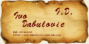 Ivo Dabulović vizit kartica